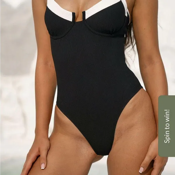 Berlook Contrast Trim Knotted One-Piece Swimsuit 47 - Image 2