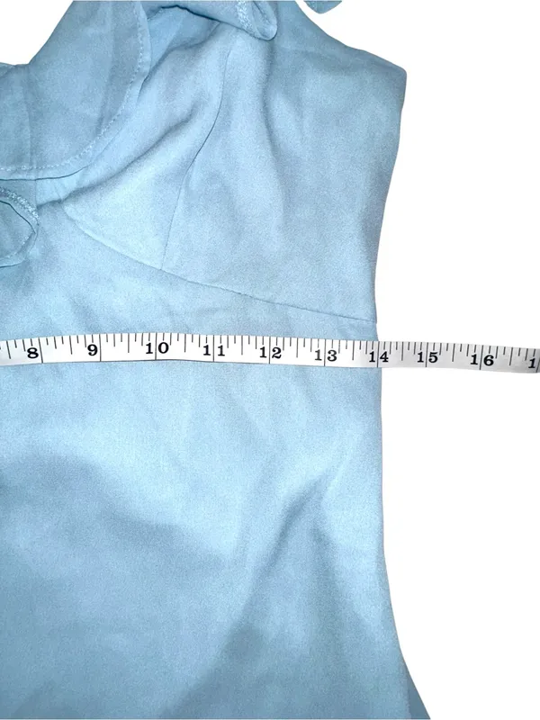 NWT Abercrombie & Fitch Light Blue Ruffle Chiffon Mini Dress SMALL - Image 6