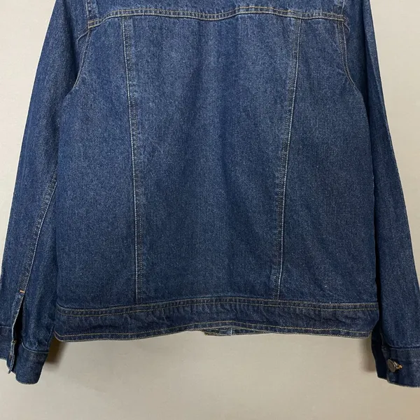 Embroidered Jean Jacket Autumn Colors Dark Wash Denim Women Size‎ Small Fall - Image 6