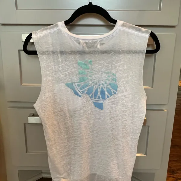 SoulCycle White Dallas Burnout Tissue Muscle T-Shirt size small - Image 2