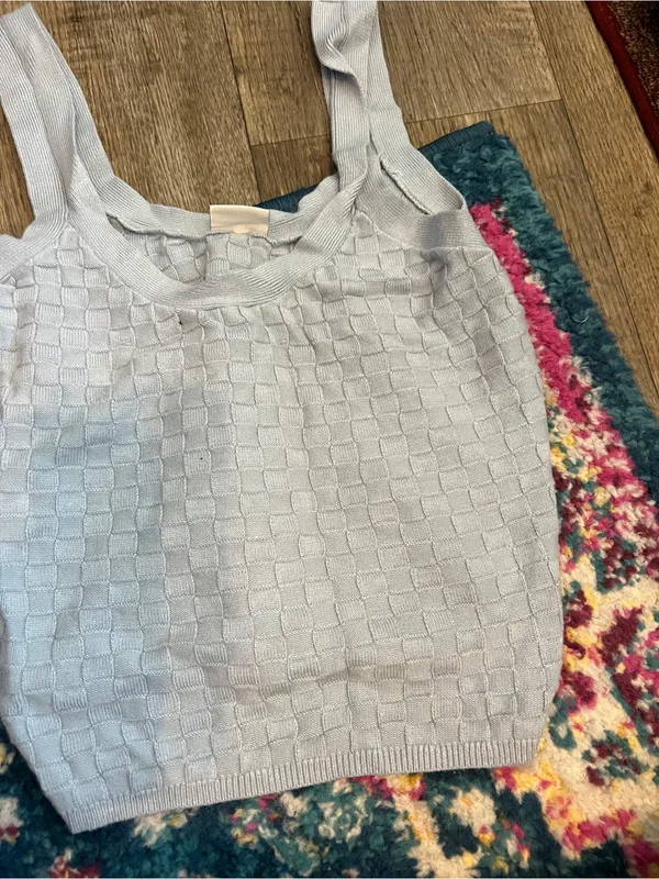 Abercrombie Classic Textured Knit Tank Top - Light blue - Image 7