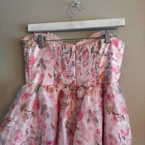 LULUS Pristine Cutie Floral Organza Bustier‎ Midi Dress - Image 4