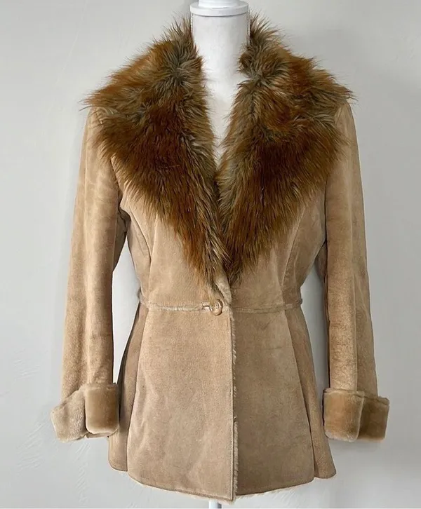 Vintage Penny Lane Guess Fur Leather Coat - Image 3
