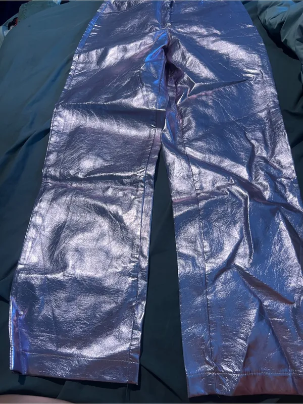 12th Tribe Aimmia Metallic Pink Straight Leg Pants - Image 10