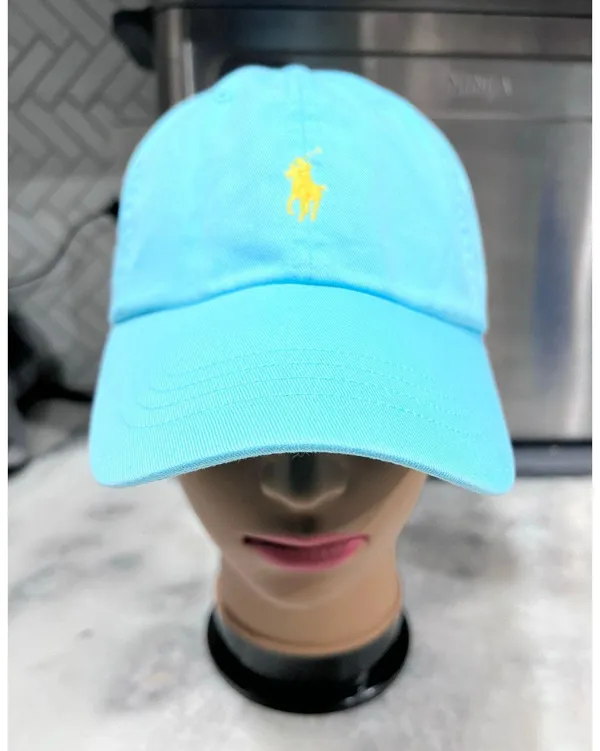 Polo Ralph Lauren Men’s Baseball Cap Blue Hat Yellow Pony Logo Strapback - Image 6