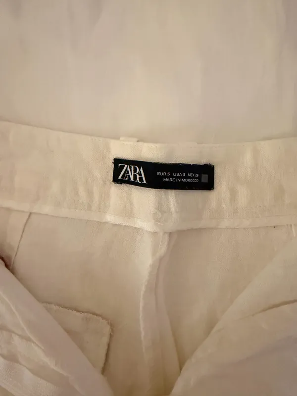 Zara White Linen Shorts - Image 2