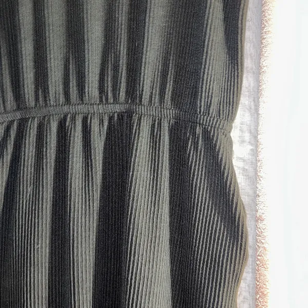 Black Sleeveless Midi Dress with Drawstring Waist Size L - Image 11