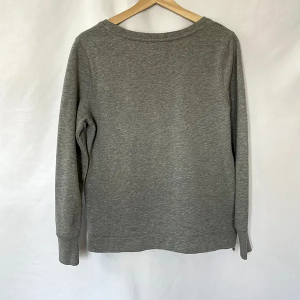 Banana Republic oversized gray crewneck sweater‎ hello fleece pullover women's M - Image 7