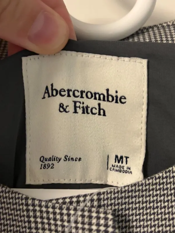 Abercrombie & Fitch Mara Short-Sleeve Vest Mini Dress gray plaid NWT medium tall - Image 7