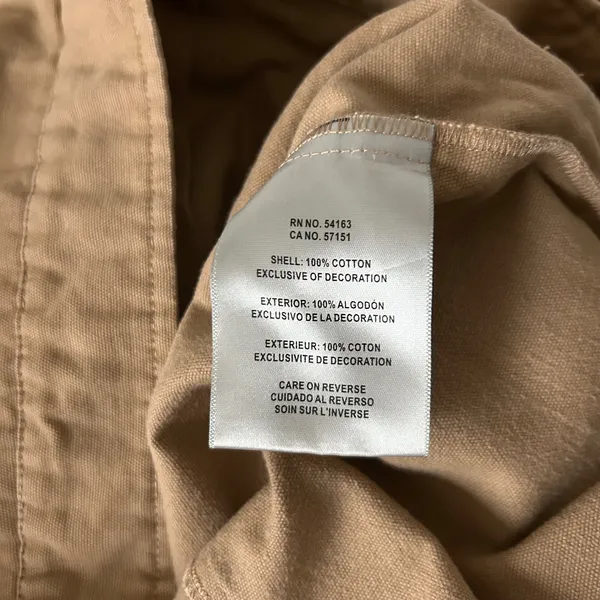 Levi's Canvas Utility Barn Chore Coat Jacket Cotton Tan Corduroy Collar Medium - Image 7