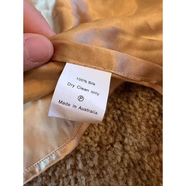 NWT Sisters The Label 100% Pure Silk Multi-Way Wrap Top Champagne Gold Formal - Image 3