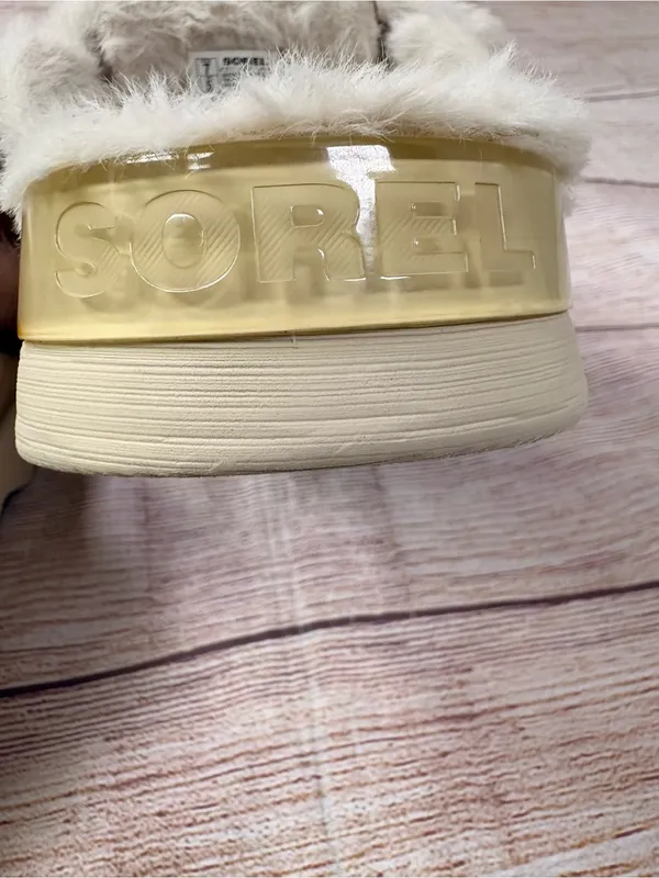 Sorel Sz 7M Tan/Beige Viibe Clog Suede Cozy Slip On Platform Mules - Image 9