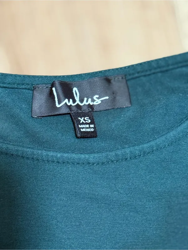 Lulu's Dark Green Long Sleeve Scoop Neck‎ Mini Dress - Image 4