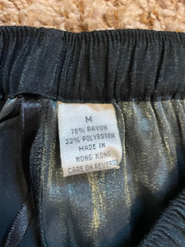 Black Shiny High Waisted Pants Size M - Image 5