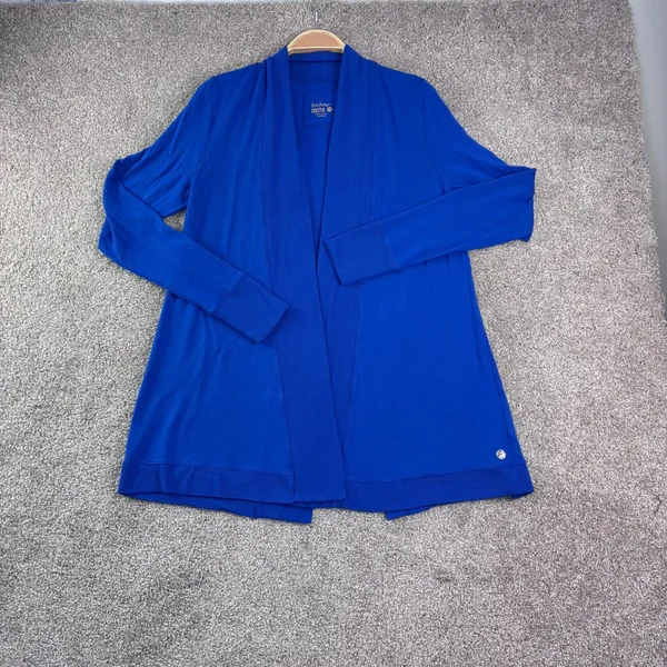 Lilly Pulitzer‎ Luxletic Elena Cardigan Woman M Blue Open Front Shawl Athleisure - Image 3