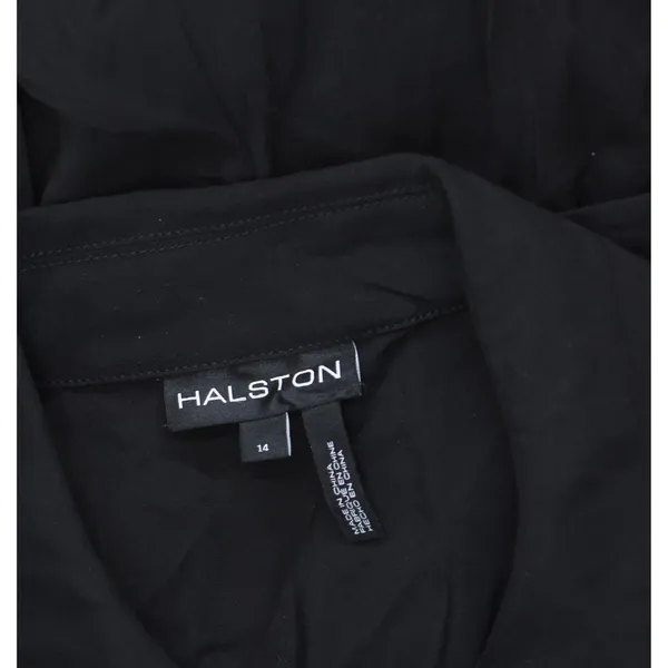 Halston Womens Wear to Work Collared V-Neck Long Sleeve Dress HD4H8ACL Black 14 - Image 3
