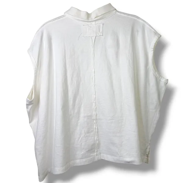 NEW Free People We The Free Keep On Ivory Cotton Slouchy Oversized Fit Polo Top - Image 10