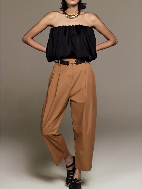 EXQUISE for ANTHROPOLOGIE Barrel Leg Chino Pants in Cedar size XS - Image 11