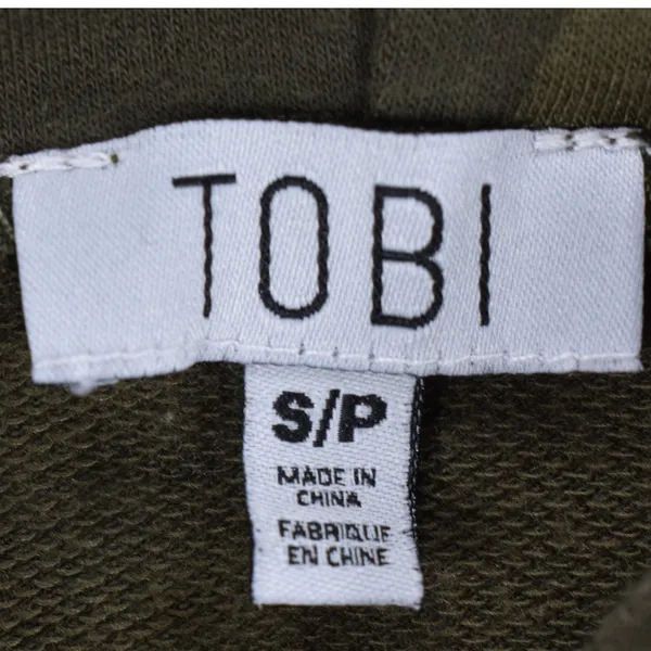 Tobi Womens Camo Cropped Hoodie Green Camouflage Bell Sleeve Pullover Small - Image 5