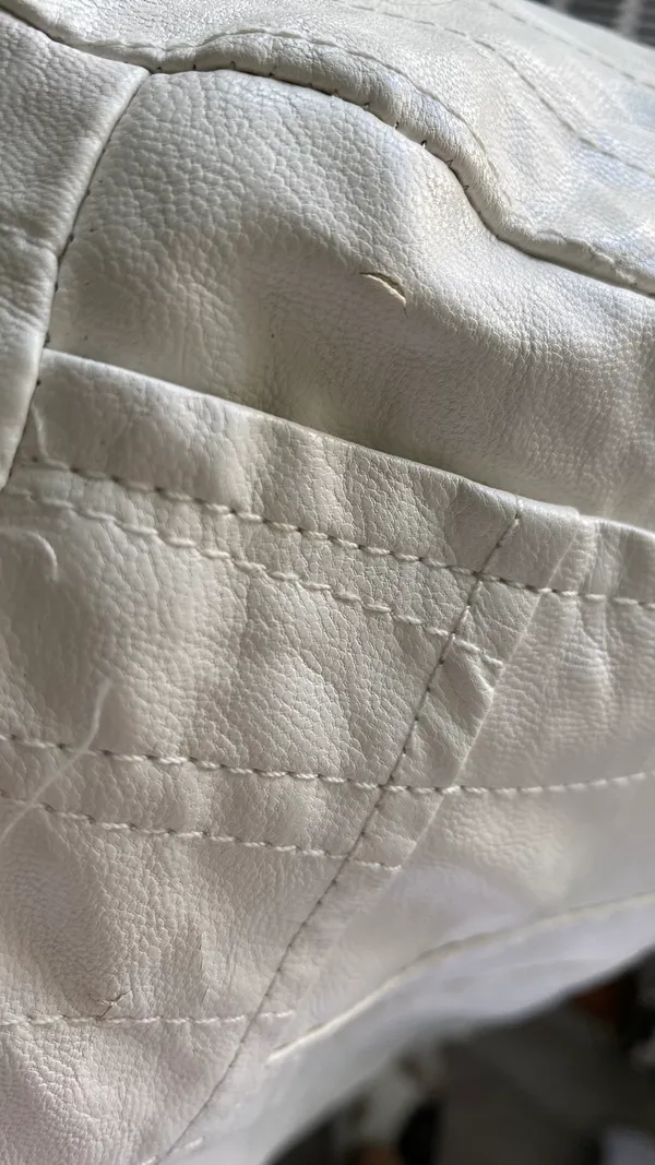 White Leather Jacket Size XL - Image 9