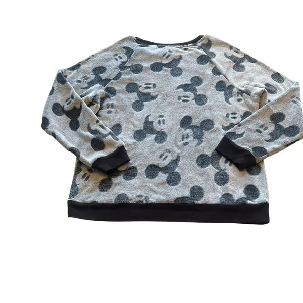 Disney Gray Mickey Mouse Plush Sweater Top - Image 4