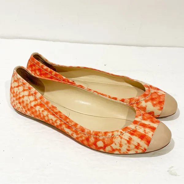 Reed Krakoff Size‎ 5.5 Orange Printed Cap Toe Ballet Flat - Image 3