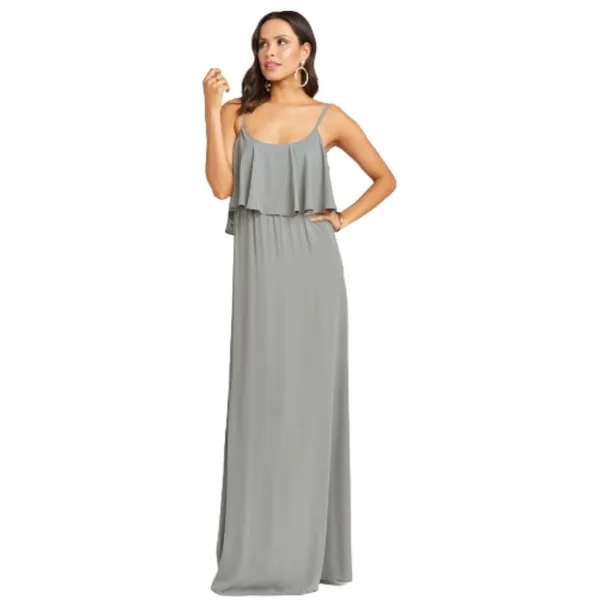 Show Me Your Mumu Caitlin Formal Ruffle Maxi Dress Size‎ Small in Charcoal - Image 2