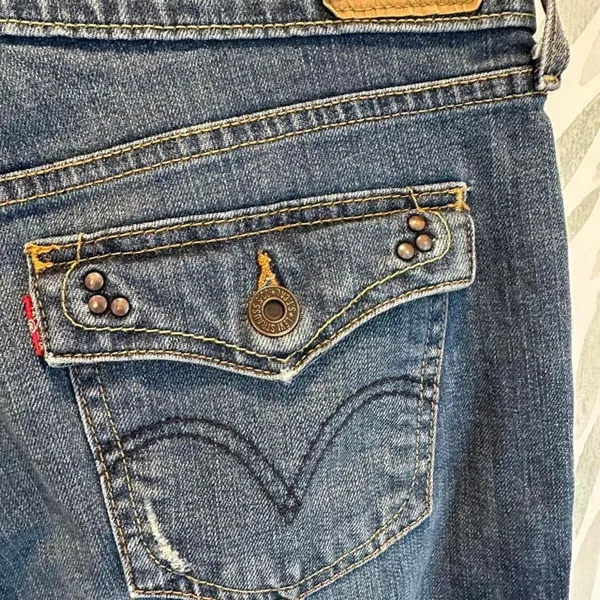 Levi’s 515 Bootcut Jeans Y2K‎ Medium Wash Stretch Denim Size 8 - Image 5