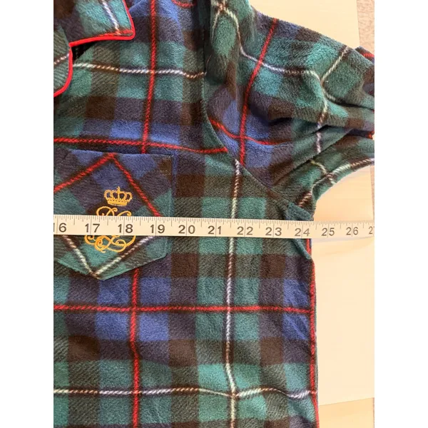 RRL Lauren Ralph Lauren Plaid Flannel Pajama Shirt Top‎ only Embroidered Logo XL - Image 6