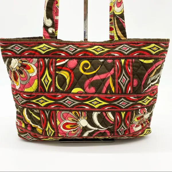 Vera Bradley Puccini Retired Pattern Small Tote Toggle Close Brown Abstract‎ - Image 3