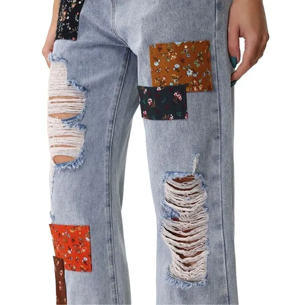 Nordstrom NWT Cider Patchy Denim Jeans Size 8 / 29” - Image 5