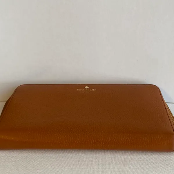Brown Leather Zip Around Wallet - Image 2