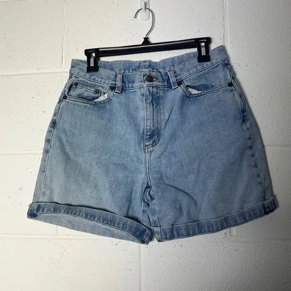 Lauren Jeans Co‎ Ralph Lauren Light Wash Denim Shorts Size 8 Cuffed vintage - Image 2