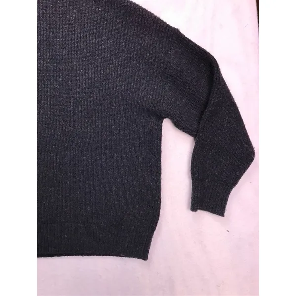 Nuuds Ribbed‎ Knit Hoodie Women Small Gray Oversized Wool Blend Loungewear - Image 9