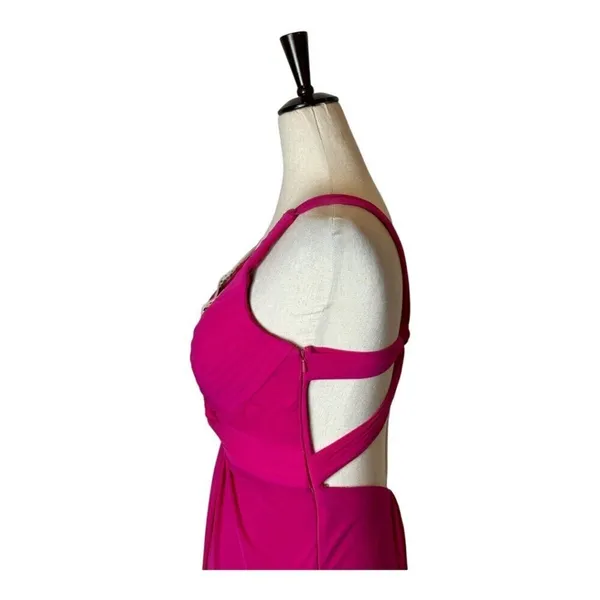 La Femme Dress Women 00 Pink Deep‎ V Jersey Knit Illusion Neckline Formal Gown - Image 6
