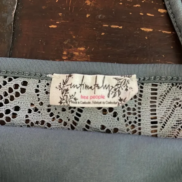 Free People Teal Lace Bralette Cami Size S - Image 3