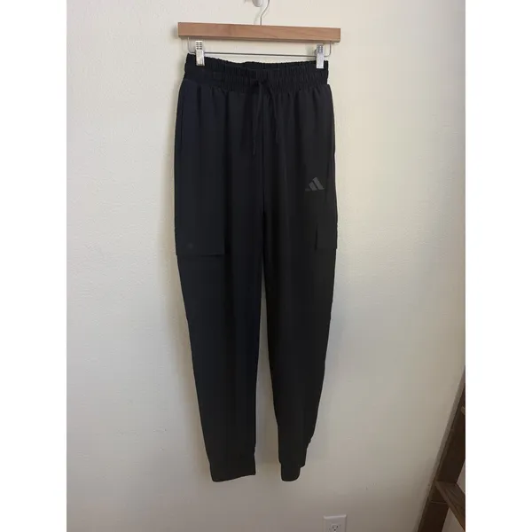 Adidas Women W WVN Cargo Pants Black Training Joggers XS NEW - Image 2
