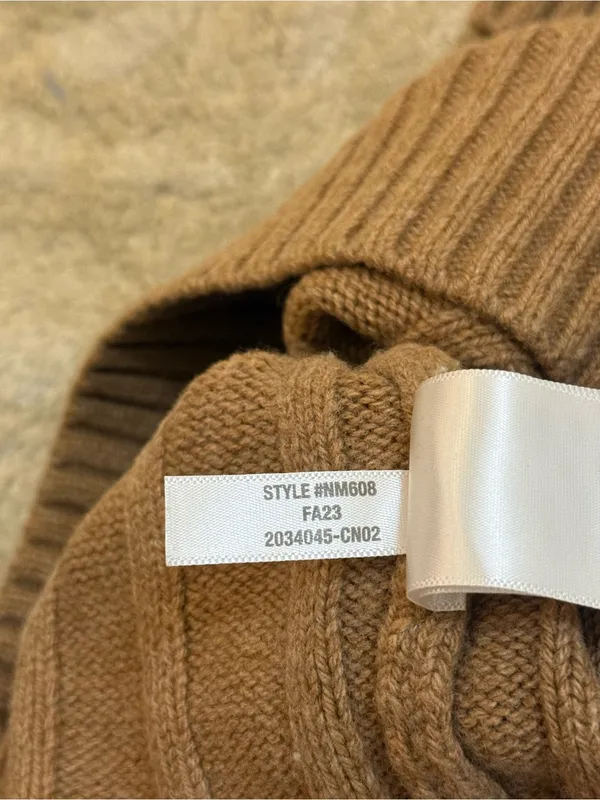 Madewell Tipped V-Neck Oversized Wool Blend Sweater XS Heather Caramel Blue - Image 12