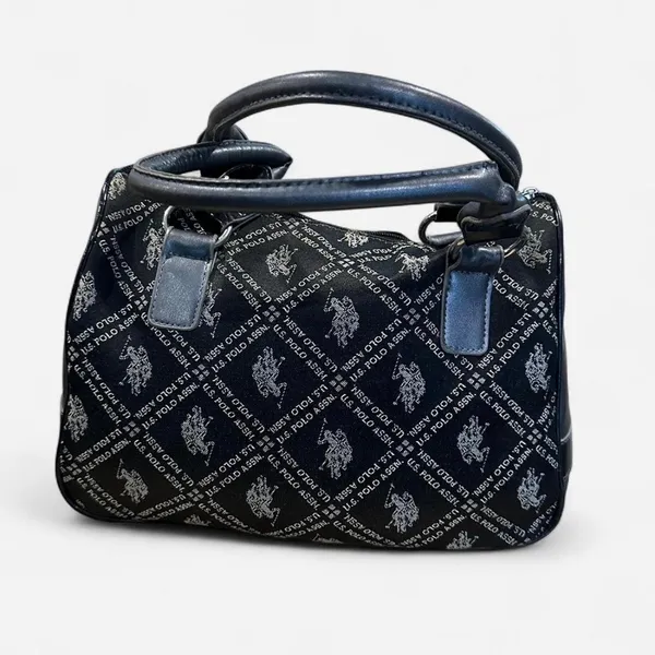 Y2K Ralph Lauren U.S. Polo Assn Logo Shoulder Bag Black Monogram - Image 2