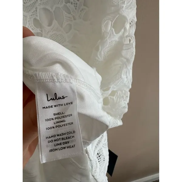 Lulus Divine Beauty White Lace Midi Dress With Pockets Size XS NWT Bridal Beach - Image 10
