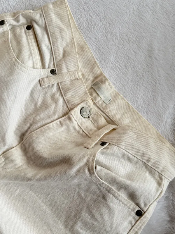 Uniqlo Cream Wide-Leg Pants High Waisted - Image 3