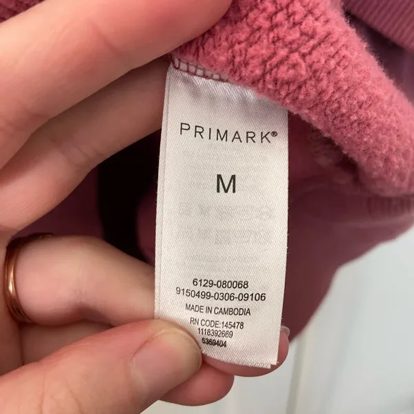 EUC PRIMARK women’s deep pink thick‎ warm pullover hooded pocket sweatshirt M - Image 4