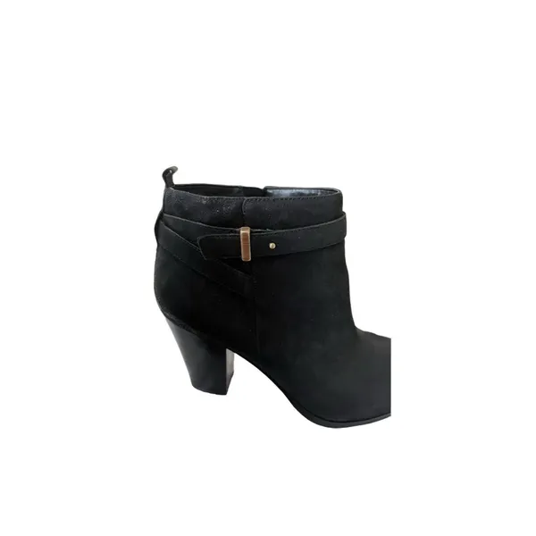 Ann Taylor Boots Black leather belted Ankle Heeled Boots Size 7.5 - Image 3