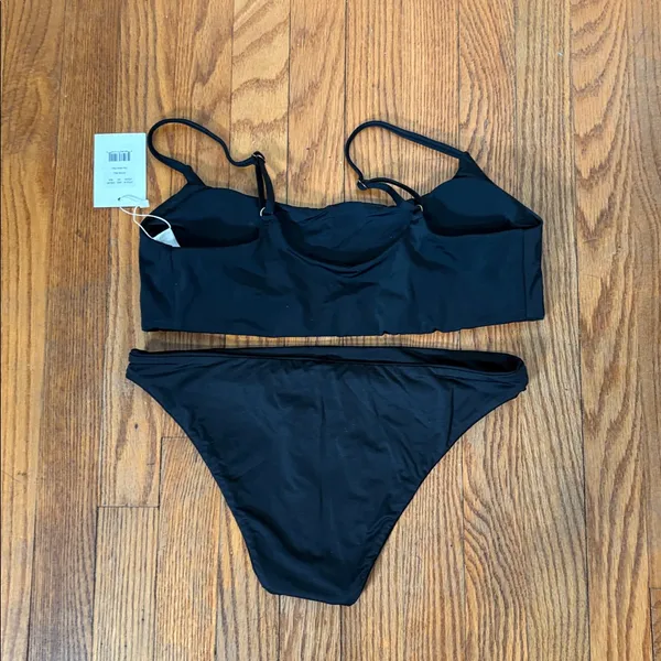 Andie Bikini Set Maui Top Cheeky Bikini‎ Bottom Black size M NWT - Image 6