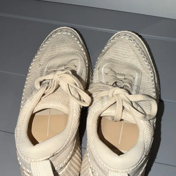 Dolce Vita Denae Cream Woven Sneakers - Image 3