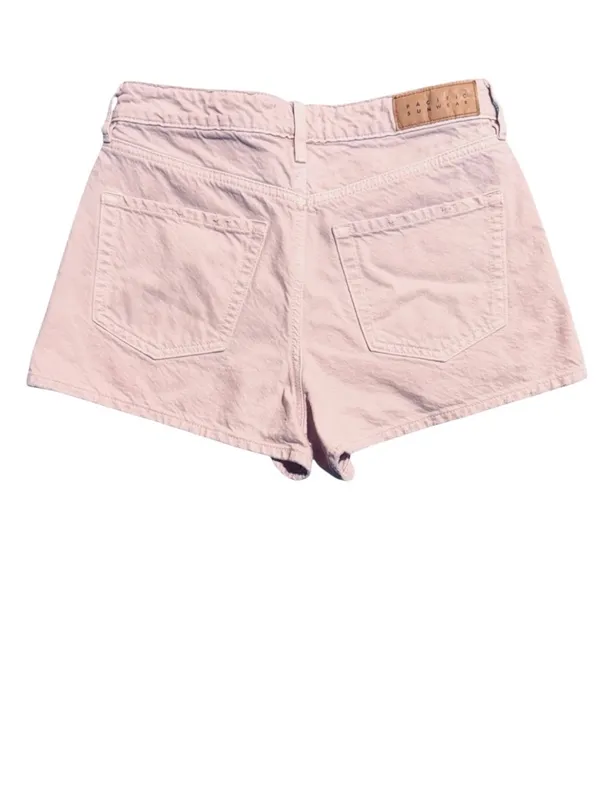 PacSun High Rise Festival Pale Pink Denim Jean Shorts Cotton Pockets Size 27 - Image 4
