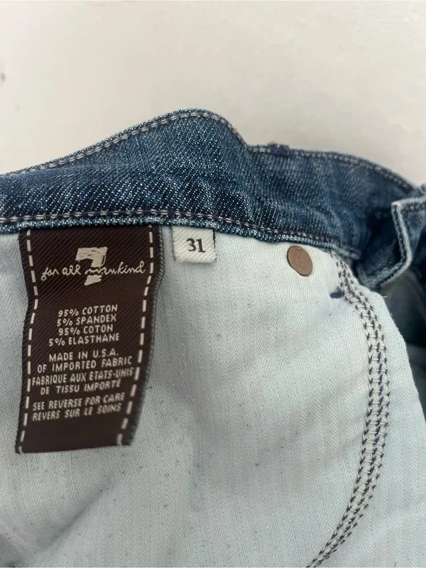7 For All Mankind Women’s Faded Blue Straight Leg Jeans - Image 10