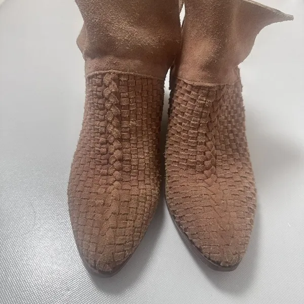 Free People Boots Womens 38 Brown Venture Woven Suede Pull On Boho No Straps - Image 3