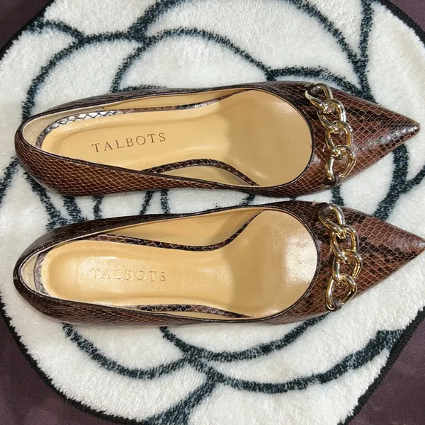 Talbots Size 8 Snakeskin Kitten Heels - Image 6