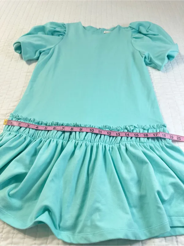English Factory 100% Cotton Women’s XS Puff Sleeve Mini Dress in Mint Green - Image 7